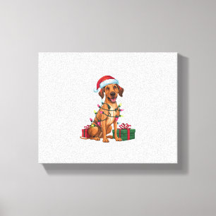 Impressão Em Tela Xmas Lighting Santa Hat Thai Ridgeback Dog Christy