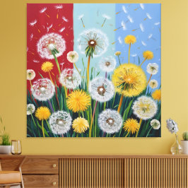 Impressão Em Tela Yellow and White Dandelions