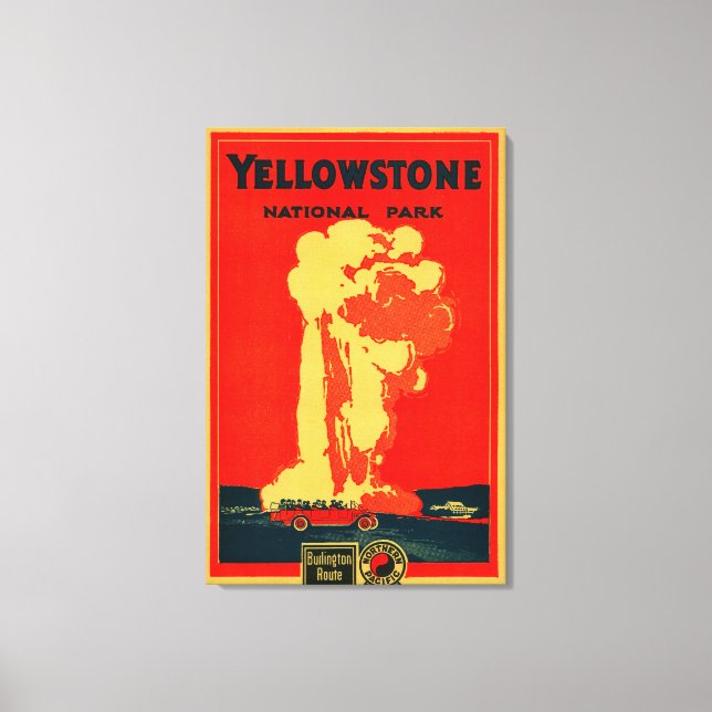 Impressão Em Tela Yellowstone, Antiga Poster de Publicidade Fiel (Frente)