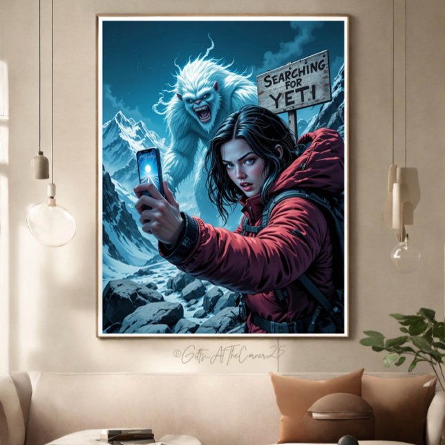 Impressão Em Tela Yeti Bigfoot Sasquatch Selfie (Criador carregado)