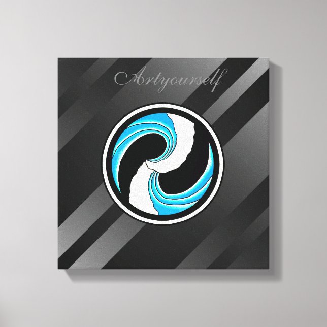 Impressão Em Tela Yin Yang Waves (Frente)