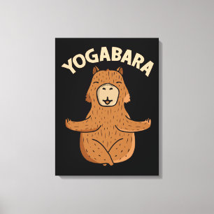 Impressão Em Tela Yoga Lover Gift Women Capybara Meditation Yoga
