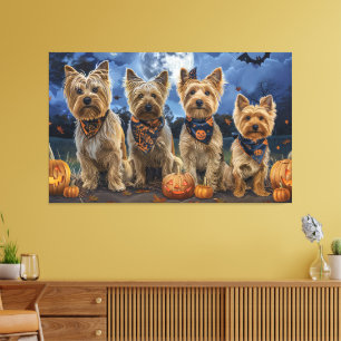 Impressão Em Tela Yorkipoo Halloween Assustador 
