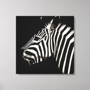 Impressão Em Tela Zebra Black and White Stripes Animal