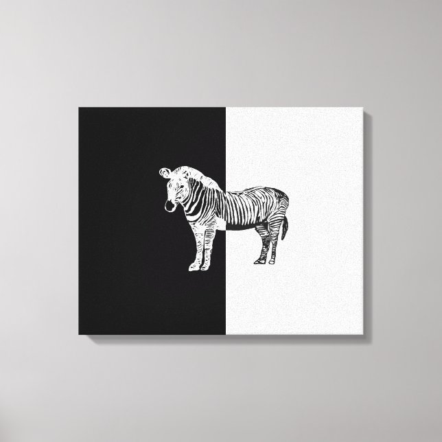 Impressão Em Tela zebra clássica, preto e branco (Frente)