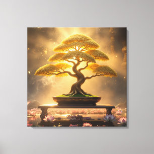 IMPRESSÃO EM TELA ZEN BUDISMO - ÁRVORE BONSAI -