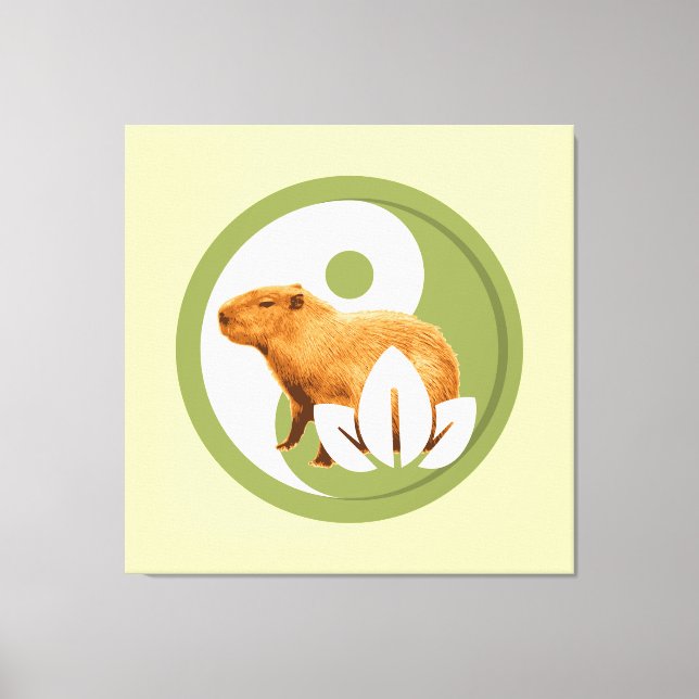 Impressão Em Tela Zen Capivara Yin Yang Nature Pacífica (Frente)