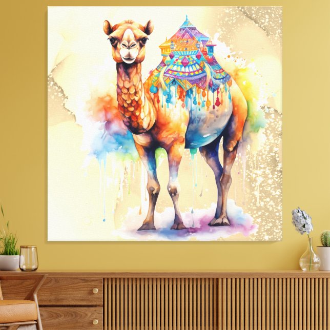 Impressão Em Tela *~* Zen Fantasy CAMEL Rainbow Glitter SC5 (Insitu(Sala de estar))