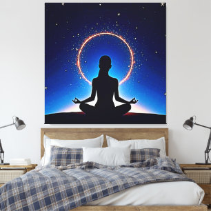 Impressão Em Tela Zen Sob as Estrelas: Meditação Cósmica