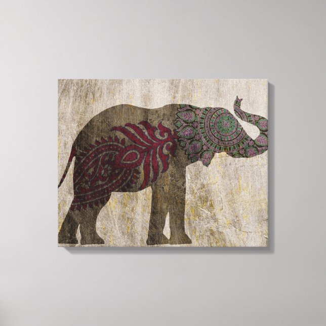 Impressão Em Tela Zen Tribal Elephant (Frente)