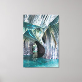 Impressão Em Tela ZENAH | Reflexões Azuis Glaciais - Mármore Abstrat