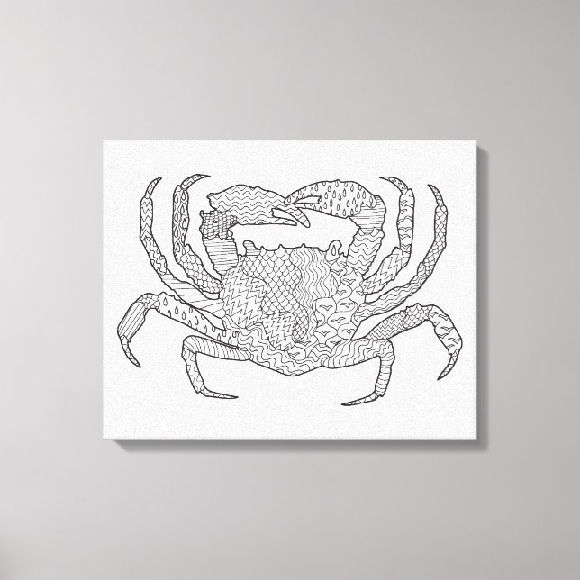 Impressão Em Tela Zendoodle Crab 6 (Frente)