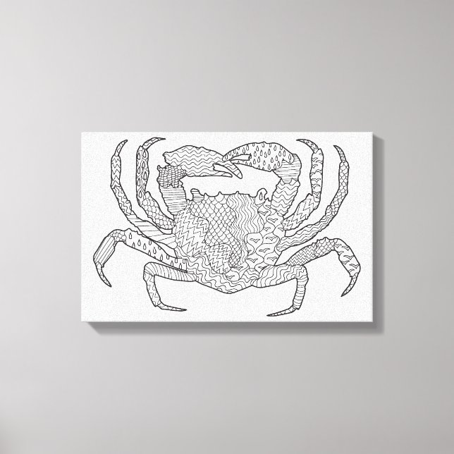 Impressão Em Tela Zendoodle Crab 6 (Frente)