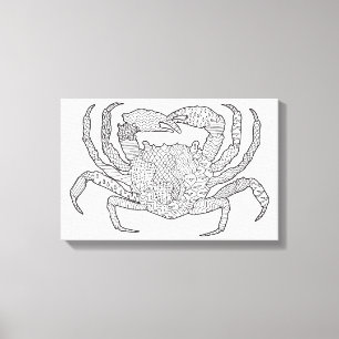 Impressão Em Tela Zendoodle Crab 6