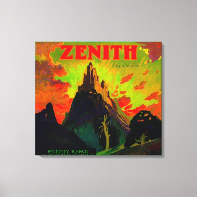 Impressão Em Tela Zenith Orange LabelWhittier, CA (Frente)