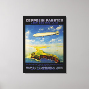 Impressão Em Tela Zeppelin Trips ~ Over Sea and Land - M