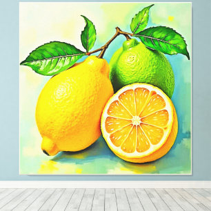 Impressão Em Tela Zesty Citrus Burst of Sunshine Design