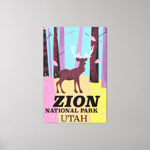 Impressão Em Tela Zion national Park, poster de viagens de Utah.