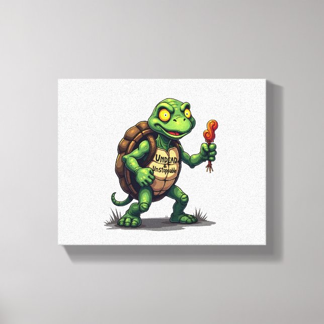 Impressão Em Tela Zombie Turtle (Frente)