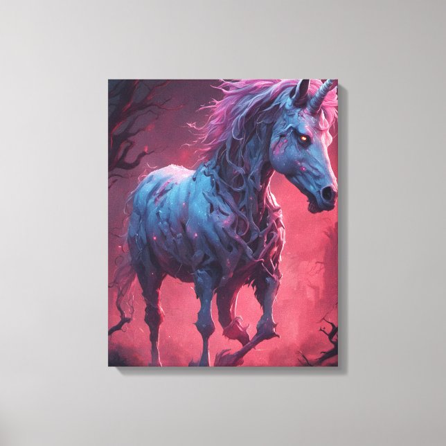 Impressão Em Tela Zombie Unicorn (Frente)
