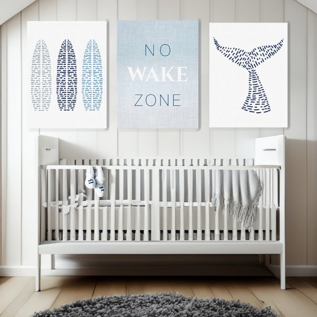 Impressão Em Tela Zona Acordar náutica do Bebê de praia (Nautical Beach Baby No Wake Zone Canvas Print)