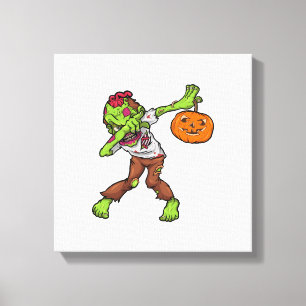 Impressão Em Tela Zumbi Dabbing Halloween Dab Presente Engraçado des