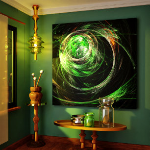 Impressão em torno da tela de Abstrato verde mund