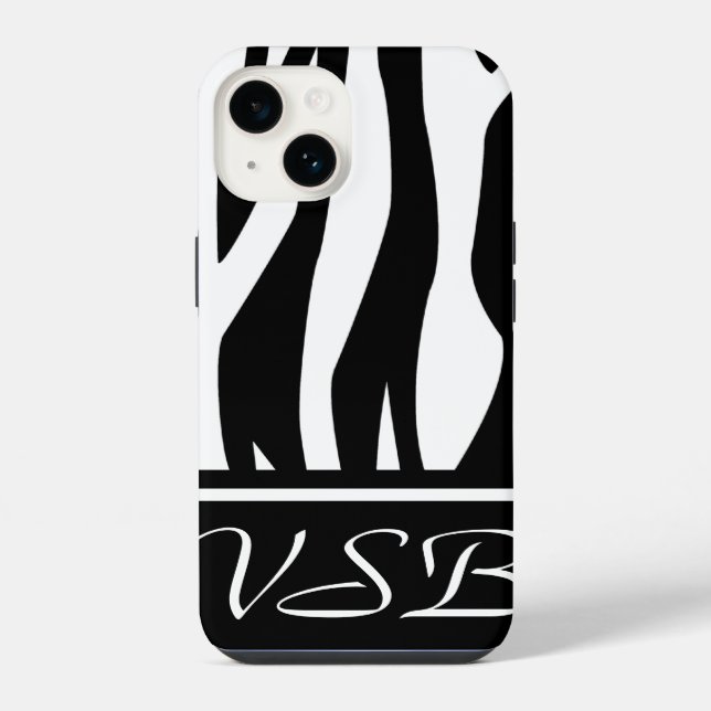 Impressão em Zebra Negra com monograma (Verso)