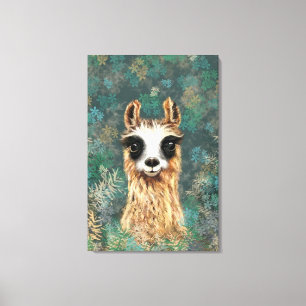Impressão engraçada de alpaca em tela