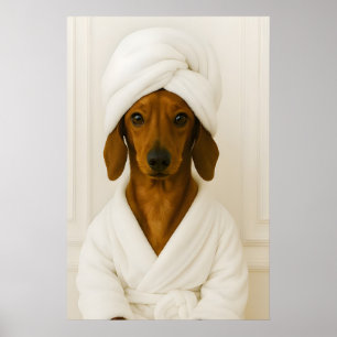 Impressão Engraçada de Banheiro de Dachshund, Dach