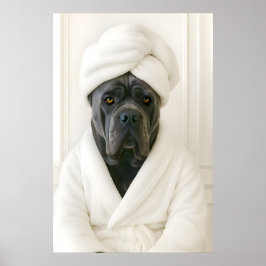 Impressão engraçada de Cane Corso no banheiro, Can