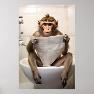 Impressão engraçada de macaco macaco banheiro pare