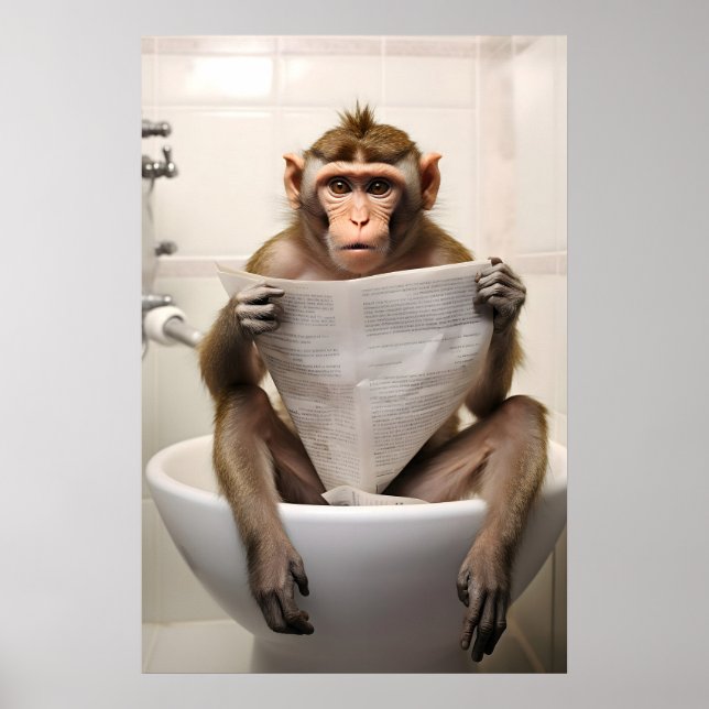 Impressão engraçada de macaco macaco banheiro pare (Frente)