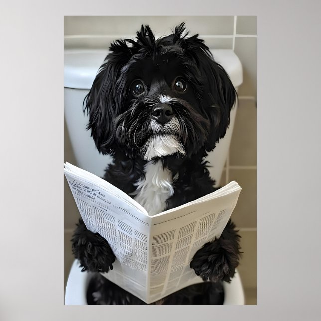 Impressão engraçada do cão Havanese, Banheiro de j (Frente)
