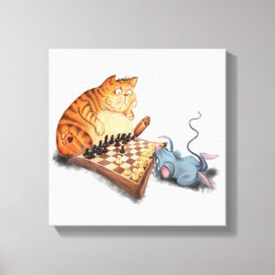 Impressão Engraçada em Tela de Gato e Rato Jogando