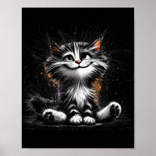 Impressão Engraçado de Cat Art