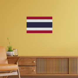 Impressão enquadrada com a Bandeira da Tailândia