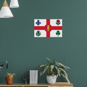 Impressão enquadrada com a bandeira de Montreal, C