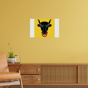 Impressão enquadrada com a bandeira de Uri, Suíça