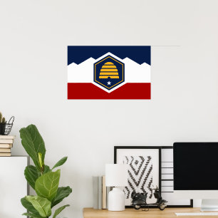 Impressão enquadrada com a bandeira de Utah, EUA