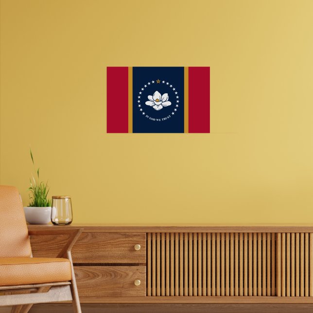 Impressão enquadrada com a bandeira do Mississippi (Sala de Estar 2)