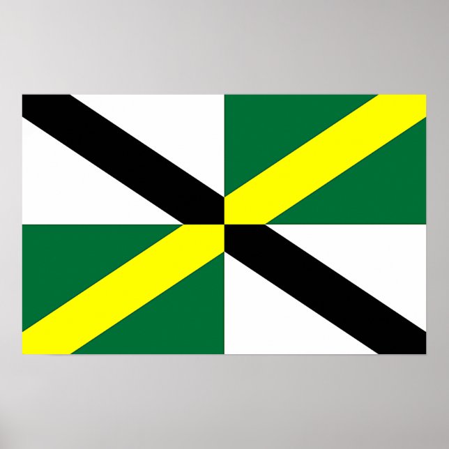 Impressão enquadrado com a bandeira da cidade de M (Frente)