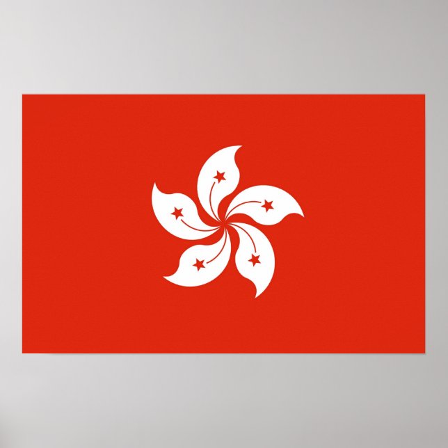 Impressão enquadrado com a bandeira de Hong Kong,  (Frente)