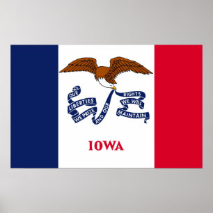 Impressão enquadrado com a bandeira de Iowa, EUA