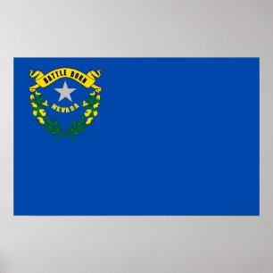 Impressão enquadrado com a bandeira de Nevada, EUA