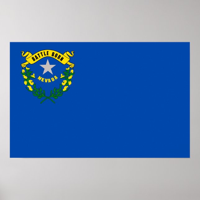 Impressão enquadrado com a bandeira de Nevada, EUA (Frente)
