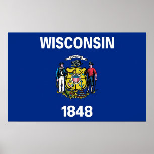 Impressão enquadrado com a bandeira de Wisconsin, 