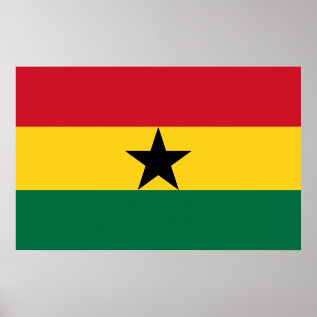Impressão enquadrado com a bandeira do Gana (Frente)