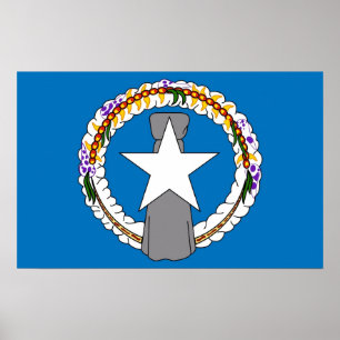 Impressão enquadrado com a bandeira do Norte Mari