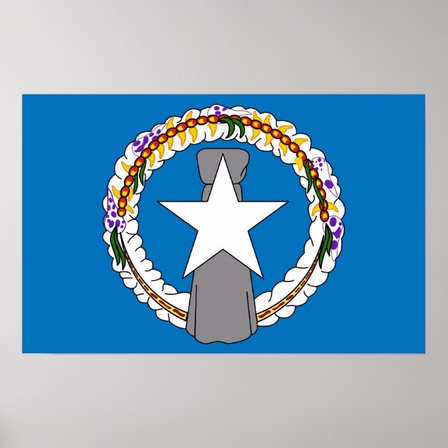 Impressão enquadrado com a bandeira do Norte Maria (Frente)